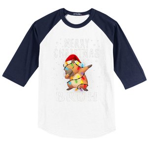 Dabbing Santa Capy Light Merry Christmas Bruh Boy Girl Funny Baseball Sleeve Shirt