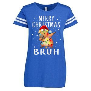 Dabbing Santa Capy Light Merry Christmas Bruh Boy Girl Funny Enza Ladies Jersey Football T-Shirt