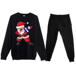 Dabbing Santa Claus From El Salvador Xmas Cute Gift Premium Crewneck Sweatsuit Set