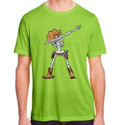 Dabbing Skeleton Cow Hat Halloween Costume Dab Gift Adult ChromaSoft Performance T-Shirt