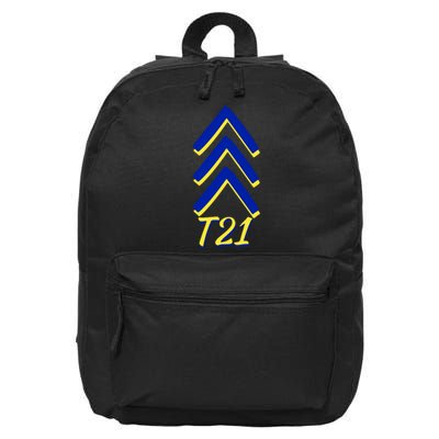 Down Syndrome Chevron Arrow For Trisomy 21 T21 For Down Syndrome Awareness Gift 16 in Basic Backpack