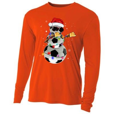 Dabbing Soccer Christmas Lights Pajama Xmas Dancing Styles Gift Cooling Performance Long Sleeve Crew