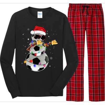 Dabbing Soccer Christmas Lights Pajama Xmas Dancing Styles Gift Long Sleeve Pajama Set