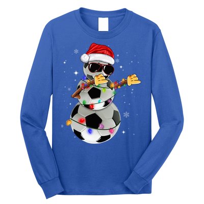 Dabbing Soccer Christmas Lights Pajama Xmas Dancing Styles Gift Long Sleeve Shirt