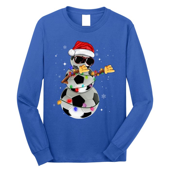 Dabbing Soccer Christmas Lights Pajama Xmas Dancing Styles Gift Long Sleeve Shirt