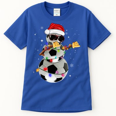 Dabbing Soccer Christmas Lights Pajama Xmas Dancing Styles Gift Tall T-Shirt