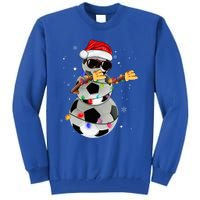 Dabbing Soccer Christmas Lights Pajama Xmas Dancing Styles Gift Tall Sweatshirt