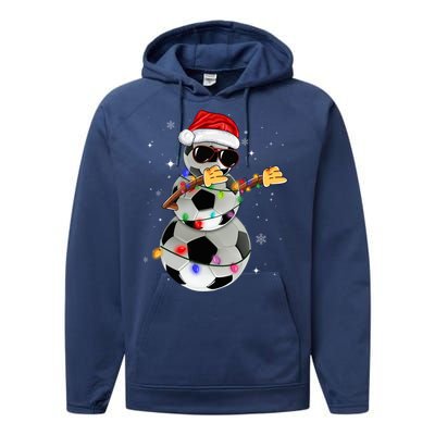 Dabbing Soccer Christmas Lights Pajama Xmas Dancing Styles Gift Performance Fleece Hoodie