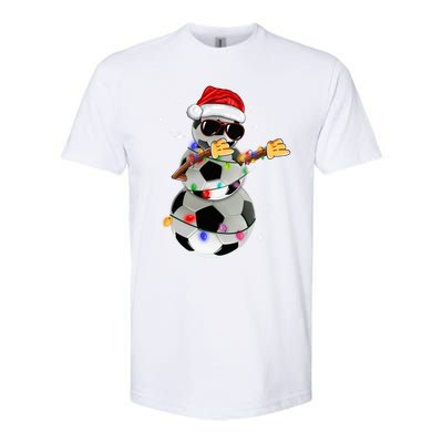 Dabbing Soccer Christmas Lights Pajama Xmas Dancing Styles Gift Softstyle CVC T-Shirt