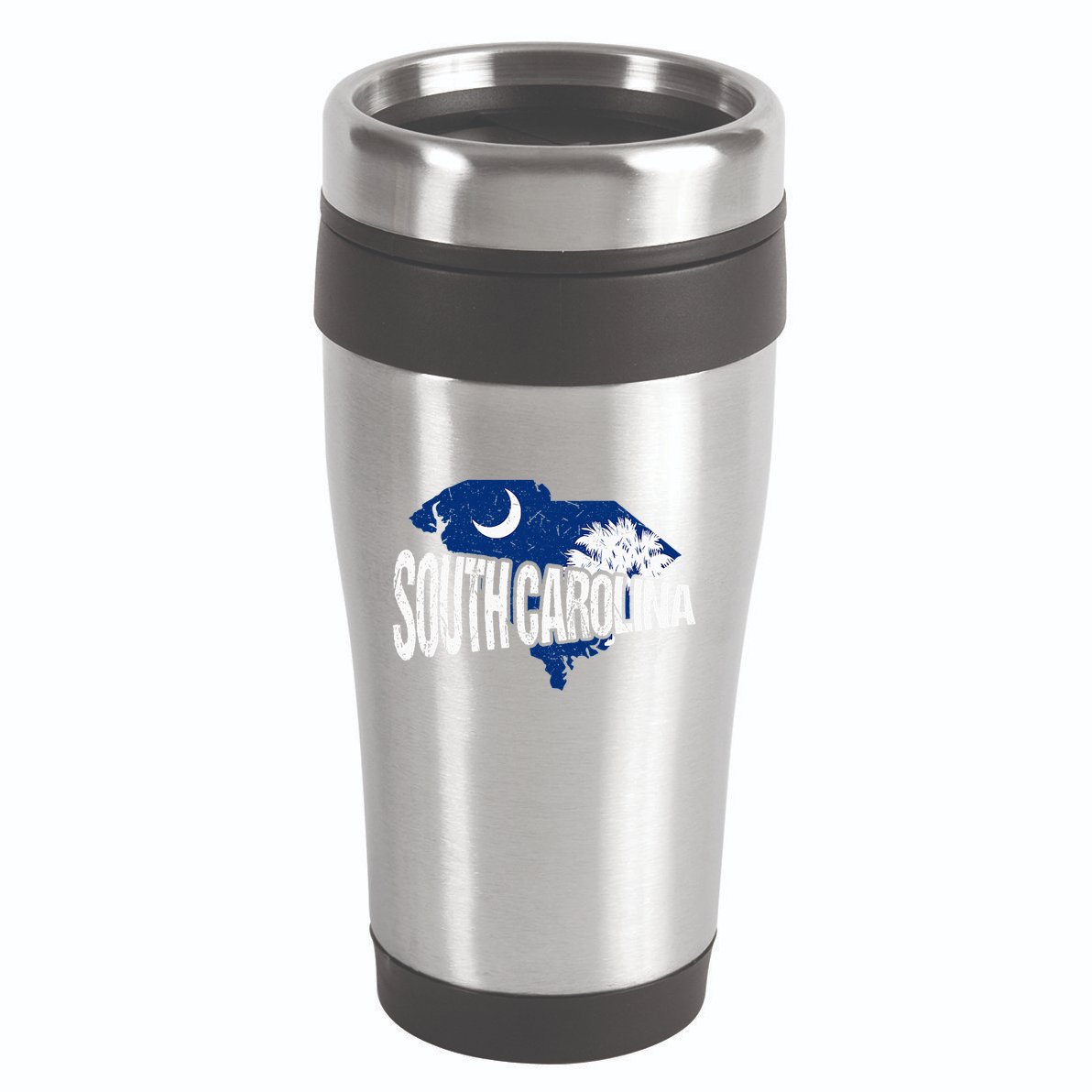 Distressed South Carolina 16oz Travel Tumbler
