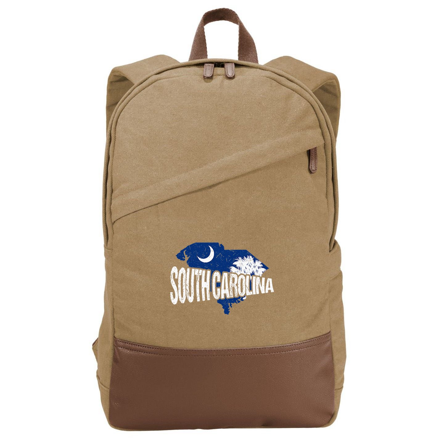 Distressed South Carolina Cotton Canvas Backpack