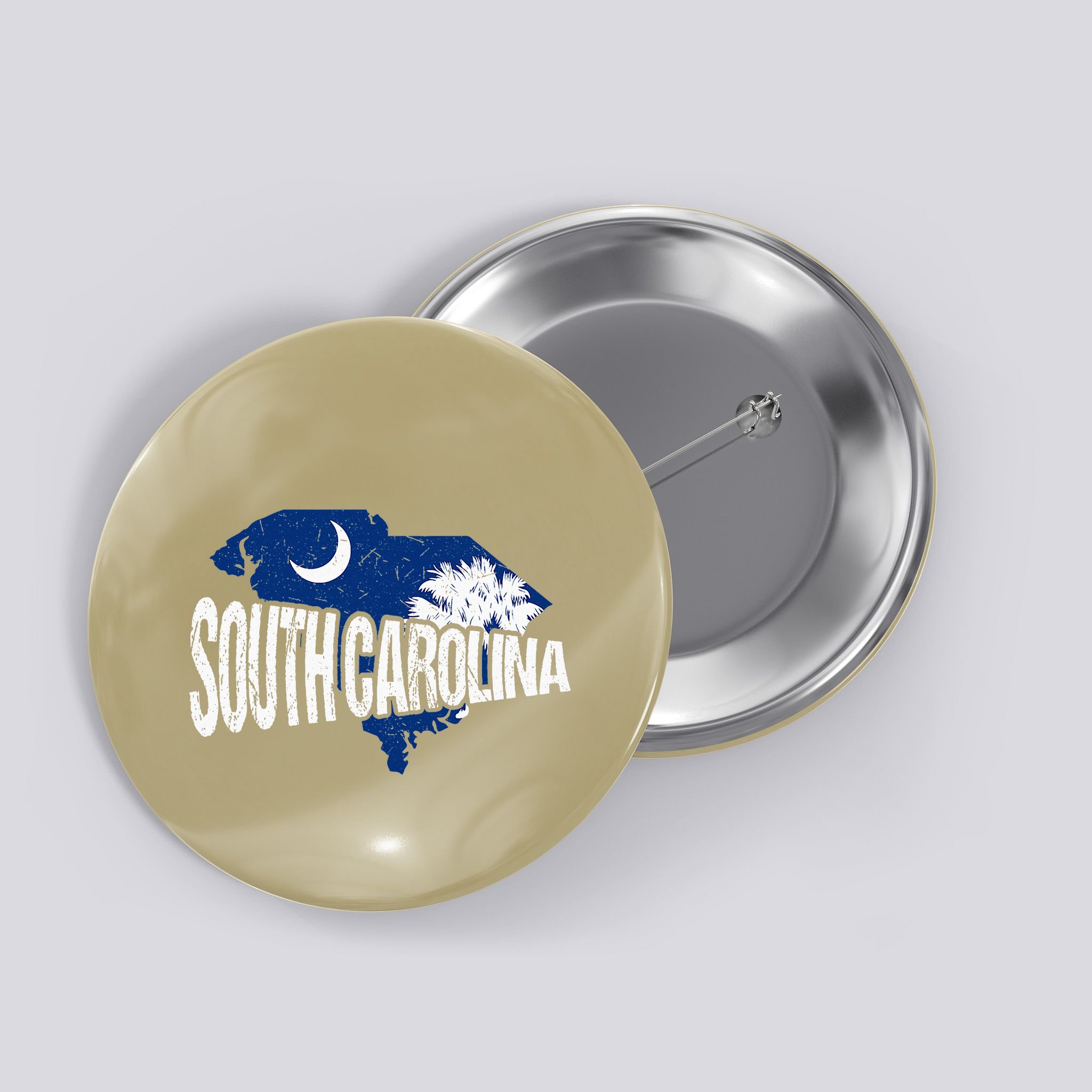 Distressed South Carolina Button