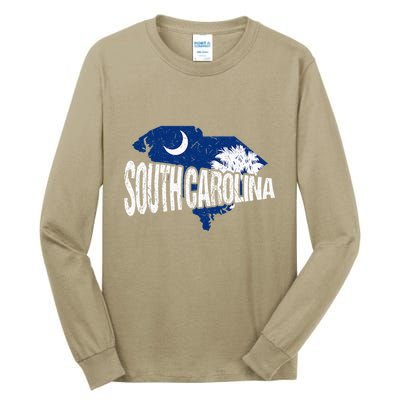 Distressed South Carolina Tall Long Sleeve T-Shirt