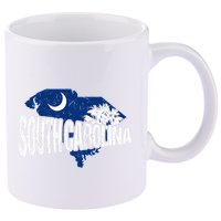Distressed South Carolina 11oz C Handle Ceramic Mug