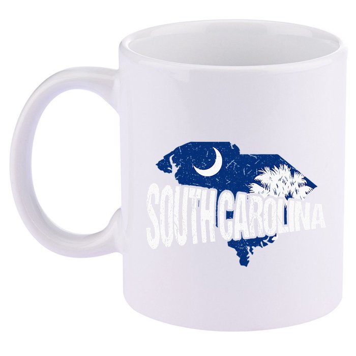 Distressed South Carolina 11oz C Handle Ceramic Mug
