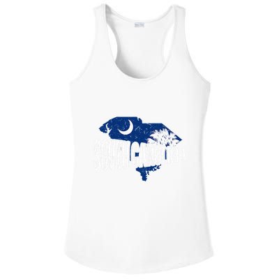 Distressed South Carolina Ladies PosiCharge Competitor Racerback Tank
