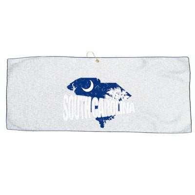 Distressed South Carolina Large Microfiber Waffle Golf Towel