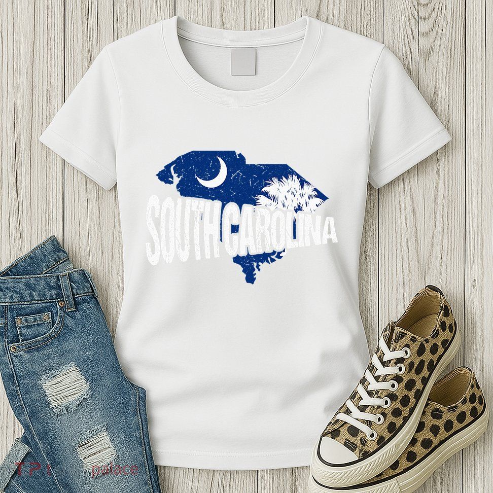 Distressed South Carolina Womens T-Shirt