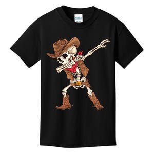 Dabbing Skeleton Cowboy Halloween Costume Kids T-Shirt