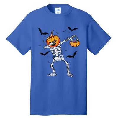 Dabbing Skeleton Cute Gift Dab Dance Halloween Pumpkin Gift Tall T-Shirt