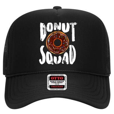 Donut Squad Cool Donut Lover Doughnut Gift High Crown Mesh Back Trucker Hat