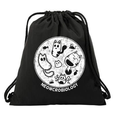 Distressed Science Cat Bacteria Microbiology Meowcrobiology Drawstring Bag