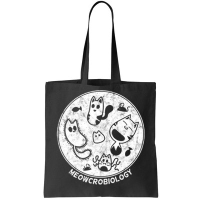 Distressed Science Cat Bacteria Microbiology Meowcrobiology Tote Bag