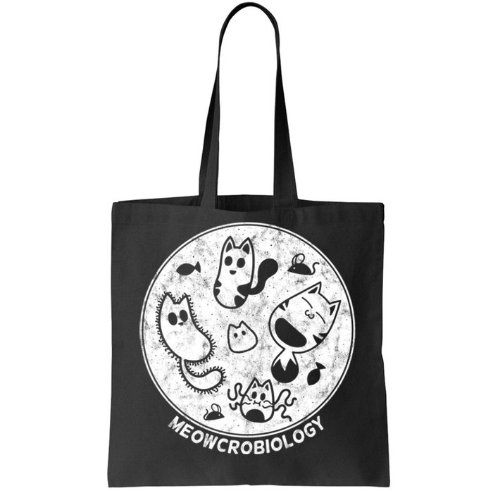 Distressed Science Cat Bacteria Microbiology Meowcrobiology Tote Bag