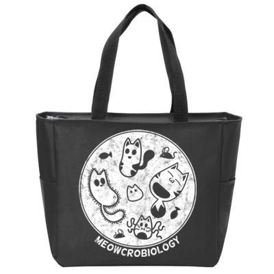 Distressed Science Cat Bacteria Microbiology Meowcrobiology Zip Tote Bag