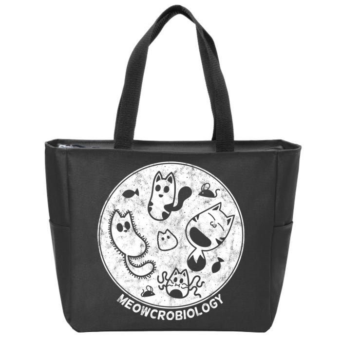 Distressed Science Cat Bacteria Microbiology Meowcrobiology Zip Tote Bag