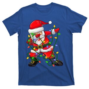 Dabbing Santa Cute Gift For Boys Girls Christmas Tree Lights Cool Gift T-Shirt