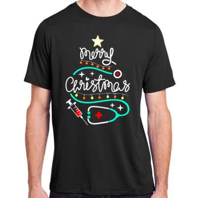 Doctor Stethoscope Christmas Gift Nurse Merry Christmas Tree Gift Adult ChromaSoft Performance T-Shirt