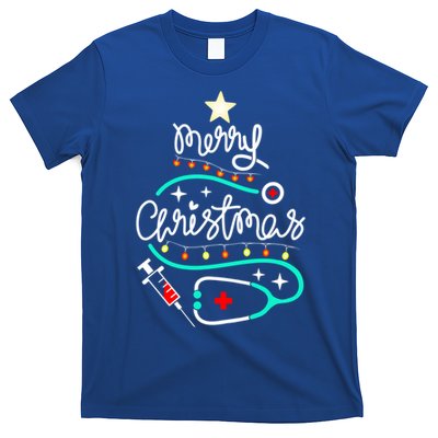 Doctor Stethoscope Christmas Gift Nurse Merry Christmas Tree Gift T-Shirt