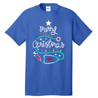 Doctor Stethoscope Christmas Gift Nurse Merry Christmas Tree Gift Tall T-Shirt