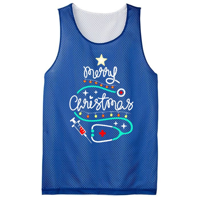 Doctor Stethoscope Christmas Gift Nurse Merry Christmas Tree Gift Mesh Reversible Basketball Jersey Tank