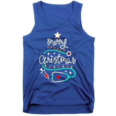 Doctor Stethoscope Christmas Gift Nurse Merry Christmas Tree Gift Tank Top