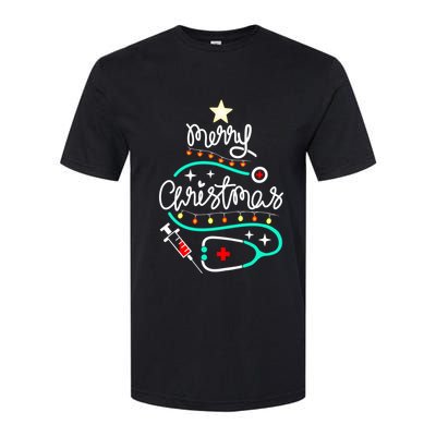 Doctor Stethoscope Christmas Gift Nurse Merry Christmas Tree Gift Softstyle CVC T-Shirt