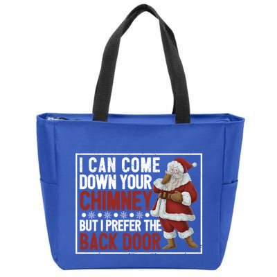 Dirty Santa Claus Jokes Xmas Pj I Can Come Down Your Chimney Gift Zip Tote Bag