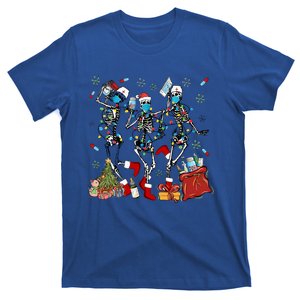 Dancing Skeleton Christmas Lights Nurse Nursing Scrub Xmas Gift T-Shirt