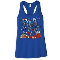 Dancing Skeleton Christmas Lights Nurse Nursing Scrub Xmas Gift Women's Racerback Tank