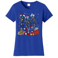 Dancing Skeleton Christmas Lights Nurse Nursing Scrub Xmas Gift Women's T-Shirt