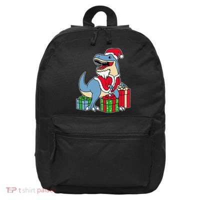 Dinosaur Santa Claus Trex Christmas Xmas Gift.png 16 in Basic Backpack
