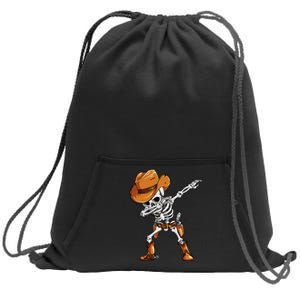 Dabbing Skeleton Cowboy Halloween Funny Dab Dance Sweatshirt Cinch Pack Bag