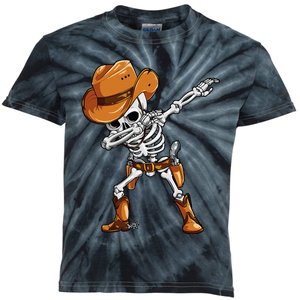 Dabbing Skeleton Cowboy Halloween Funny Dab Dance Kids Tie-Dye T-Shirt