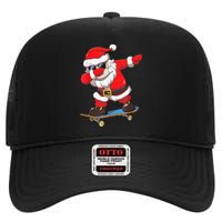 Dabbing Santa Claus Kids Boys Skate Skateboard Christmas TShirt High Crown Mesh Back Trucker Hat