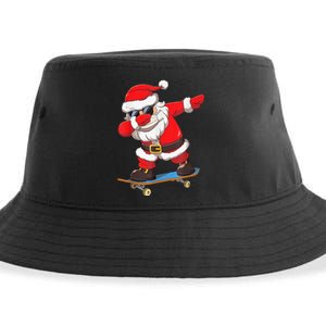 Dabbing Santa Claus Kids Boys Skate Skateboard Christmas TShirt Sustainable Bucket Hat