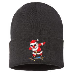 Dabbing Santa Claus Kids Boys Skate Skateboard Christmas TShirt Sustainable Knit Beanie