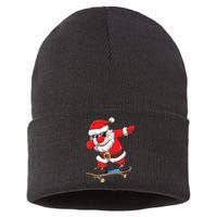 Dabbing Santa Claus Kids Boys Skate Skateboard Christmas TShirt Sustainable Knit Beanie