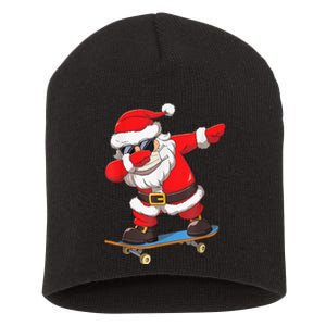 Dabbing Santa Claus Kids Boys Skate Skateboard Christmas TShirt Short Acrylic Beanie