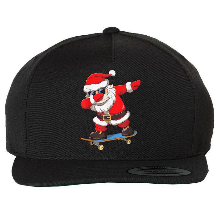 Dabbing Santa Claus Kids Boys Skate Skateboard Christmas TShirt Wool Snapback Cap